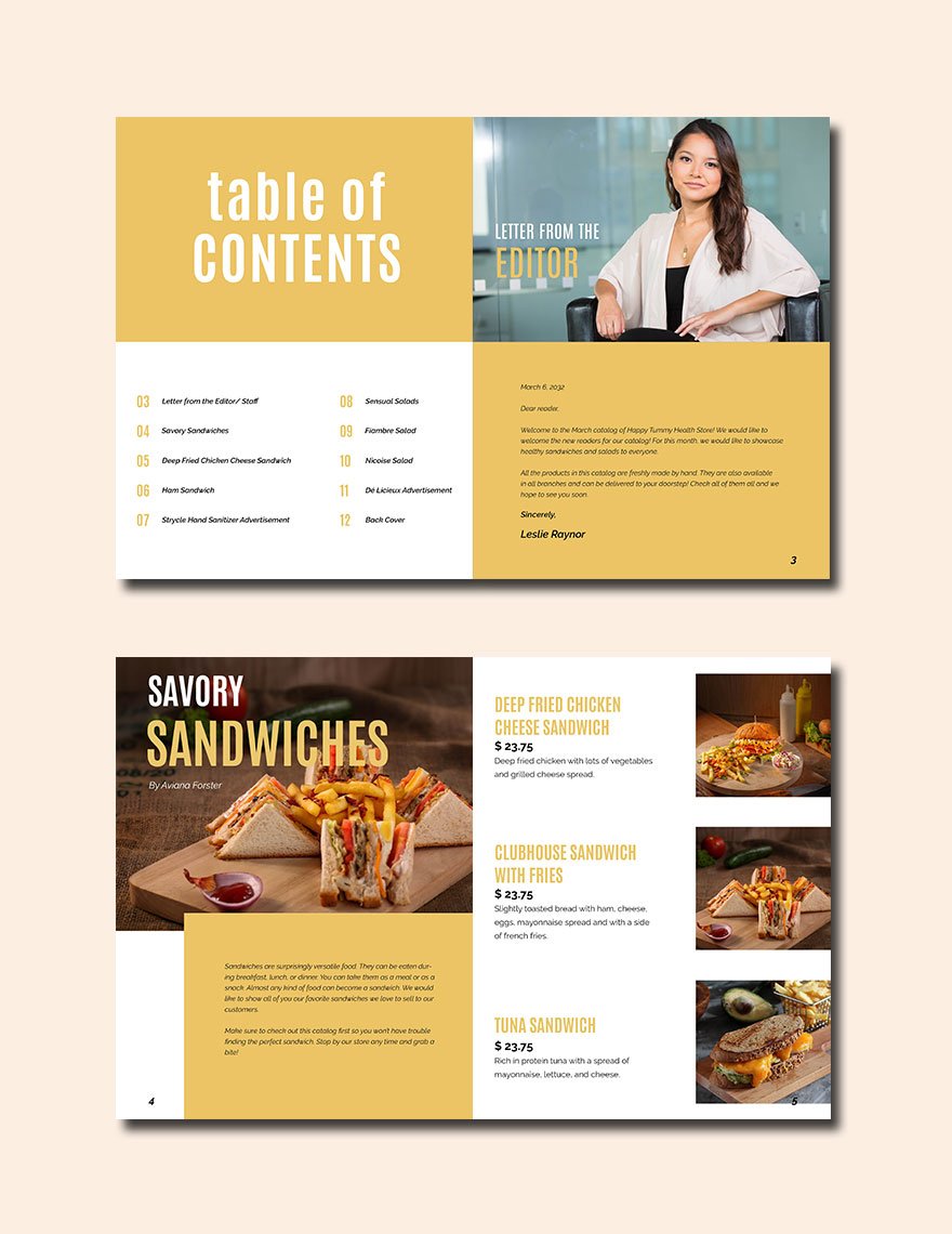 Minimal Food Catalog Template