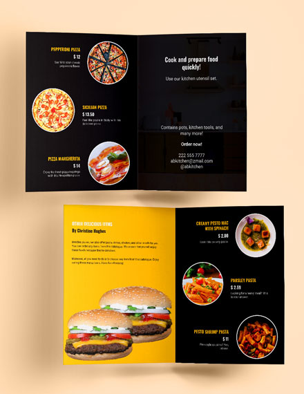 Food And Pizza Catalogue Template