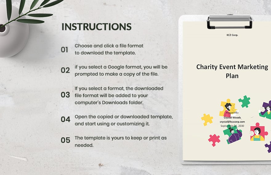 Sample Charity Event Marketing Plan Template