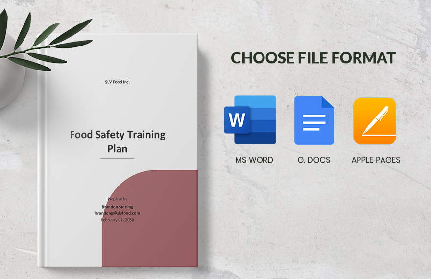 Food Safety Training Plan Template