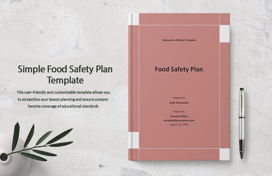 Simple Food Safety Plan Template