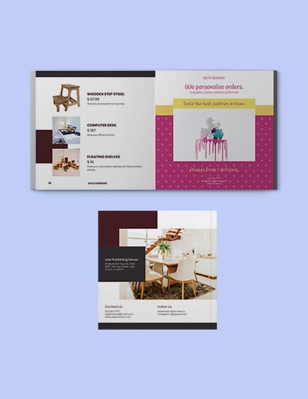 Free Square Interior Catalogue template - InDesign, Word, PDF