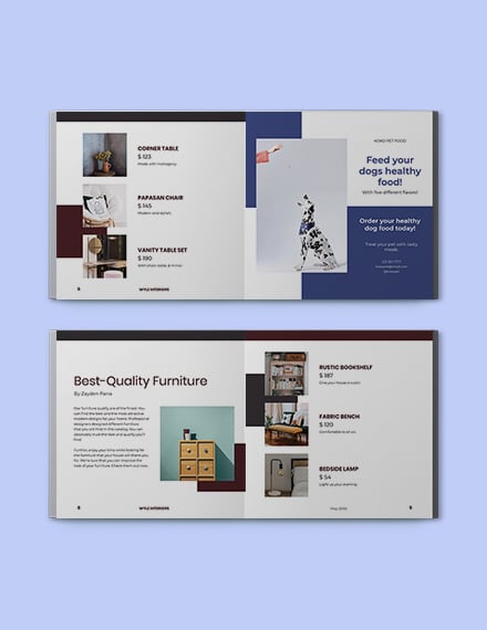 Free Square Interior Catalogue template - InDesign, Word, PDF