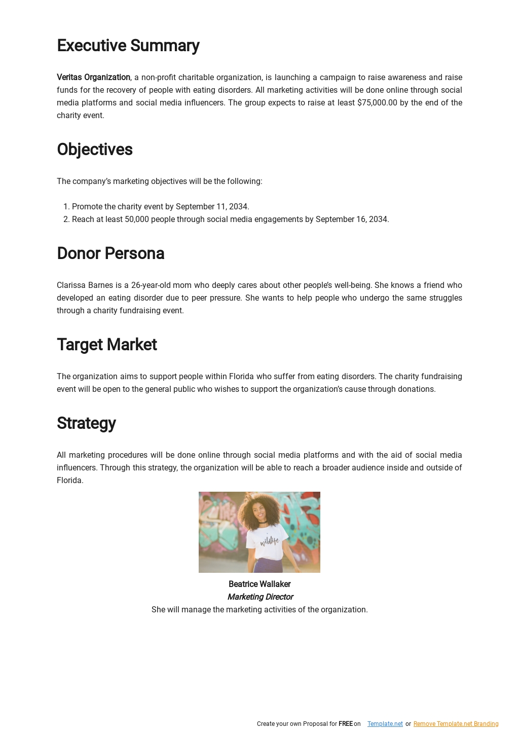 small charity business plan example