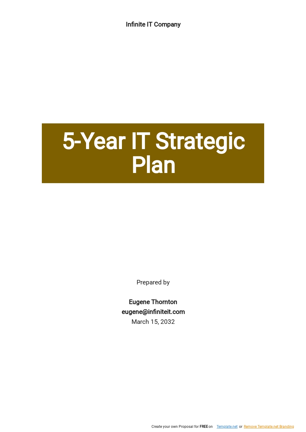 5 Year IT Strategic Plan Template