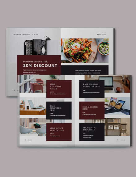 Clean Interior Catalogue template - InDesign, Word, PDF | Template.net