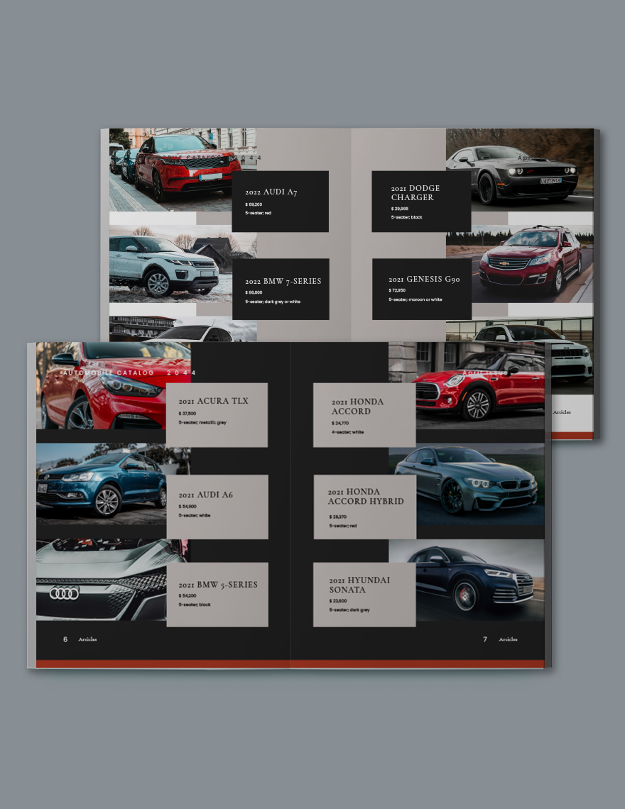 Automobile Business Catalog Template