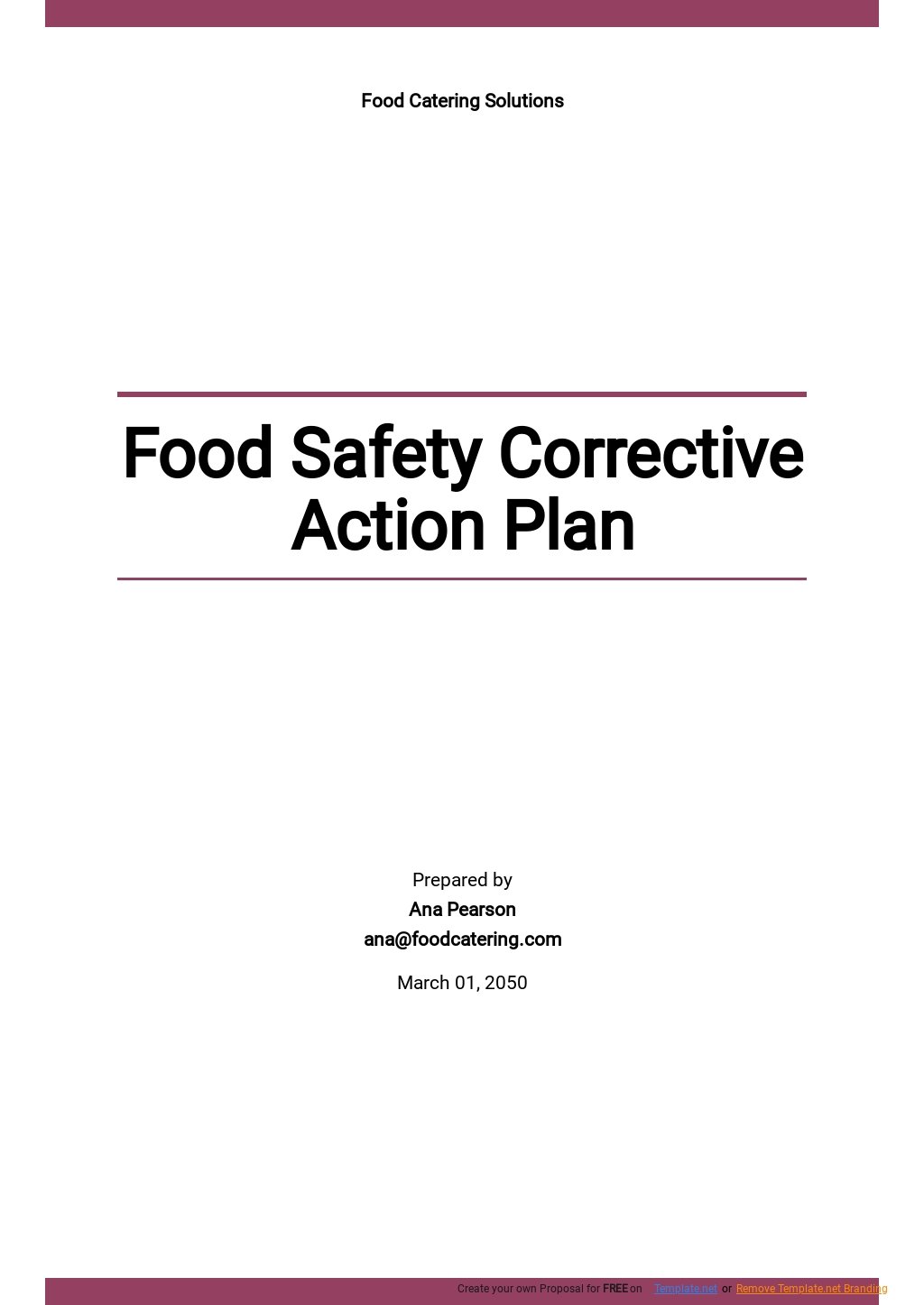 Food Safety Plan Template prntbl concejomunicipaldechinu gov co