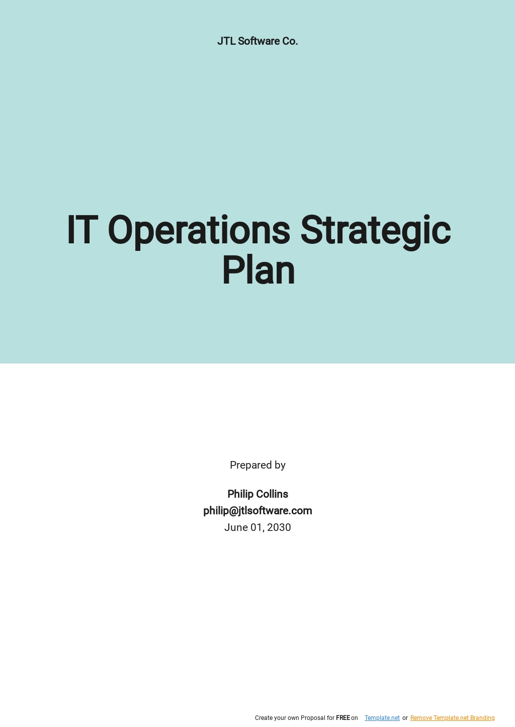 IT Operations Strategic Plan Template