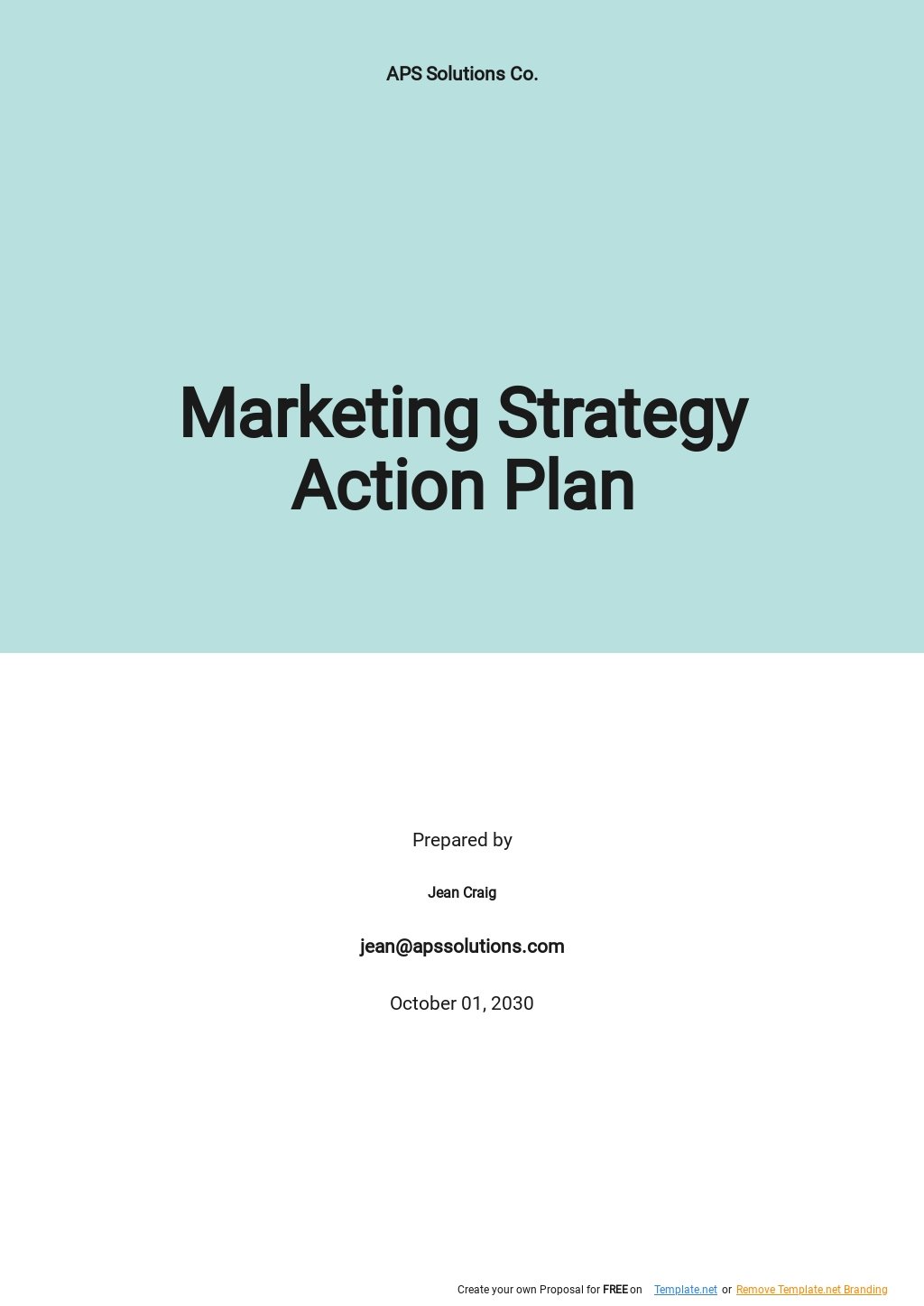Marketing Strategy Action Plan Template