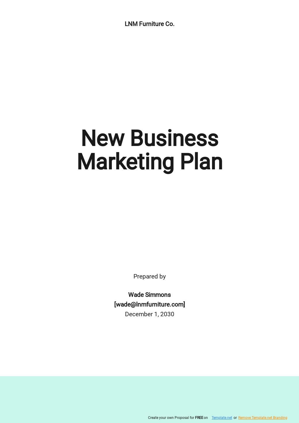 business plan for new product template