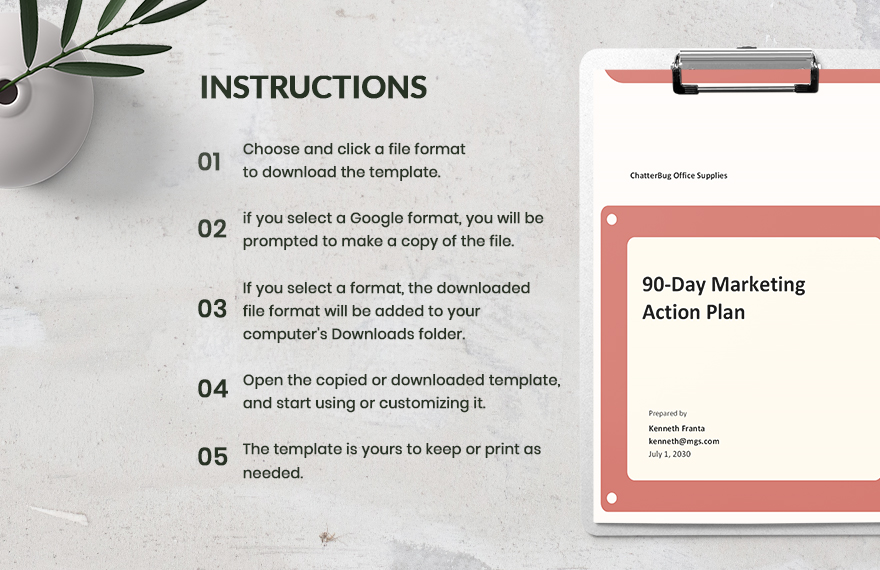 90 Day Marketing Action Plan Template 