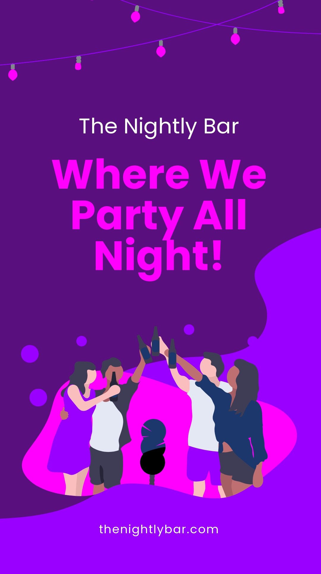 Bar Night Ad Whatsapp Post Template