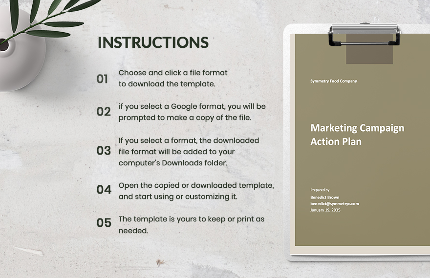 Marketing Campaign Action Plan Template