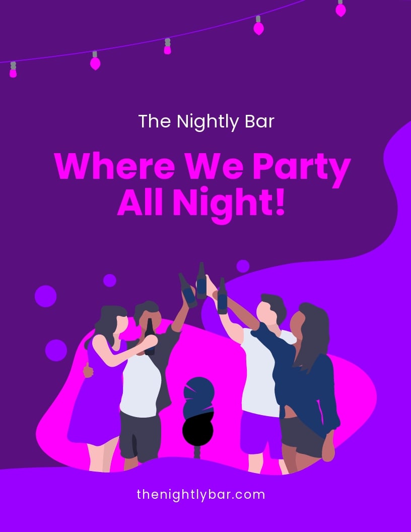 Bar Night Ad Flyer Template in Word, Google Docs, Apple Pages, Publisher