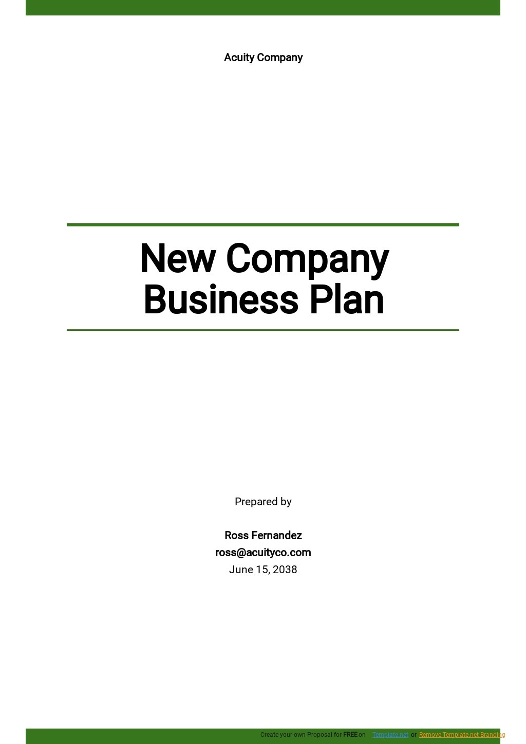 business plan for new company