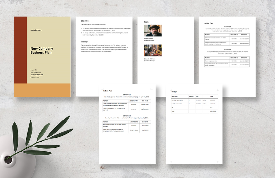 New Company Business Plan Template