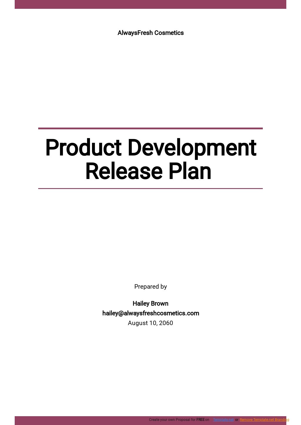 Product Development Proposal Template