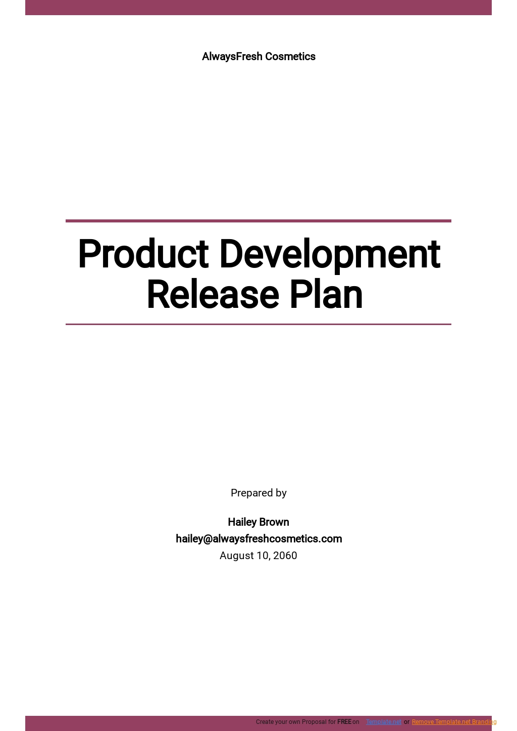 Product Development Plan Template Google Docs, Word, Apple Pages, PDF