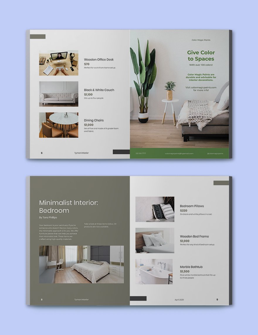 Minimalist Interior Catalog template Sample