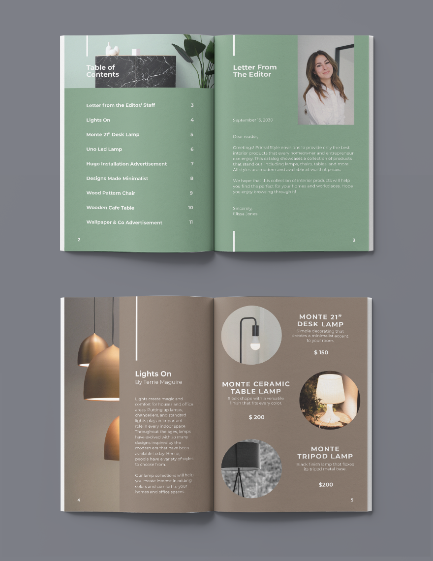 A5 Interior Design Catalogue Template