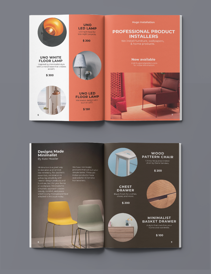 A5 Interior Design Catalogue Template