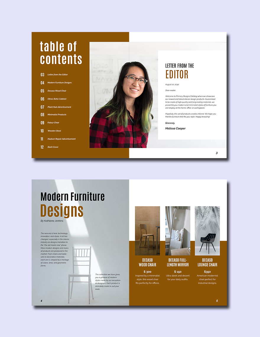 Interior Product Catalogue Template