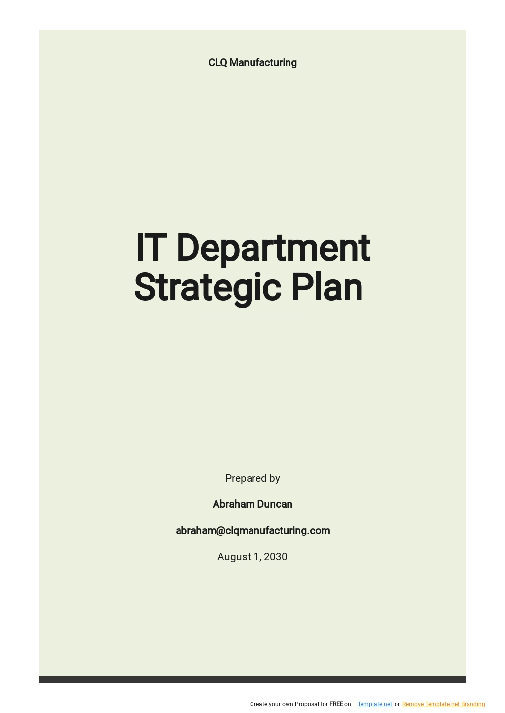 strategic plan for it department