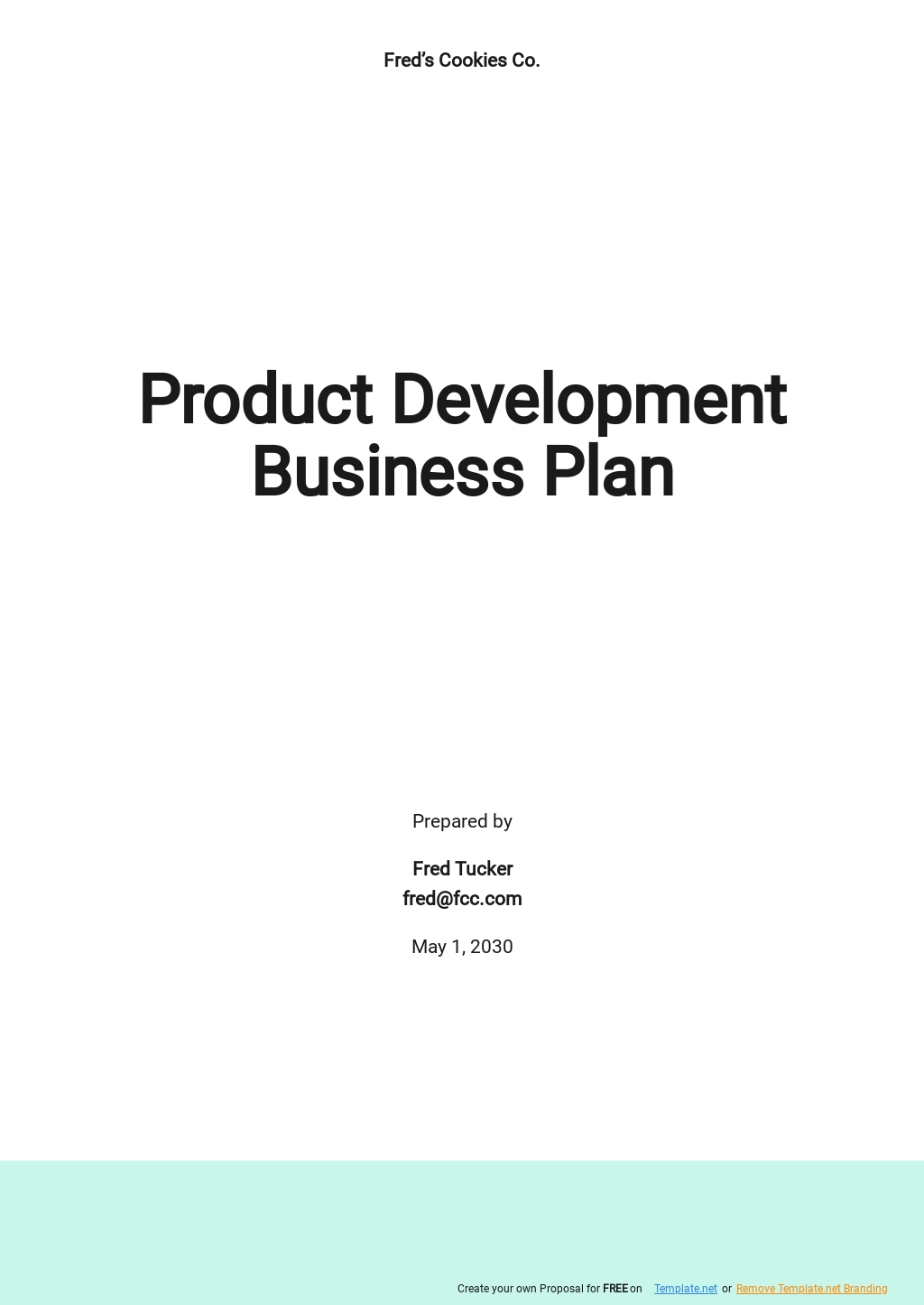 sample business plan for a new product