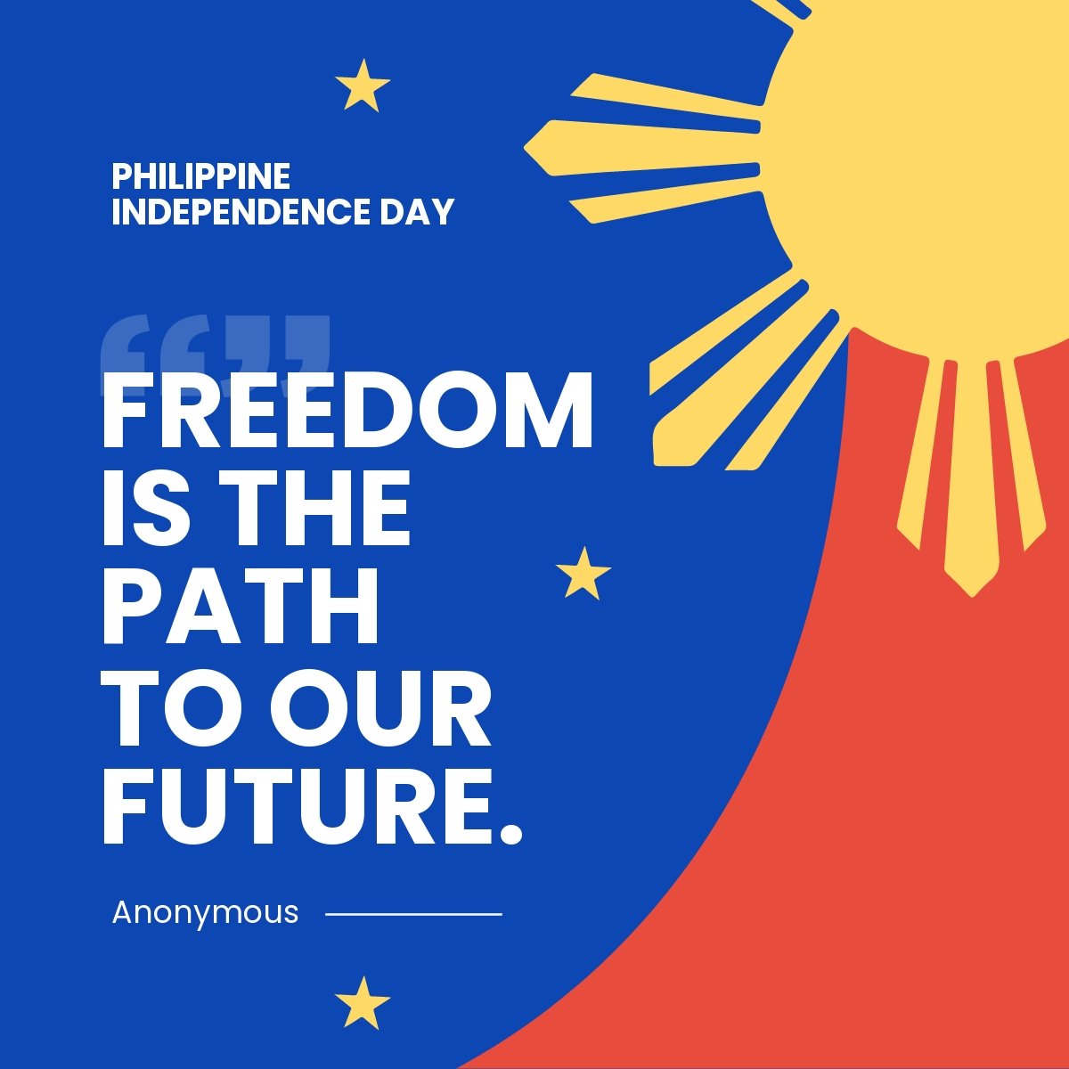Philippines Independence Day Quote Linkedin Post Template.jpe