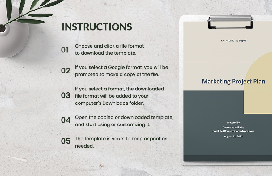 Professional Marketing Project Plan Template