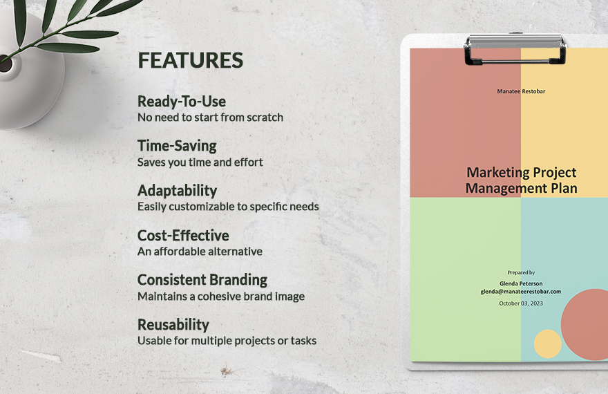 Marketing Project Management Plan template