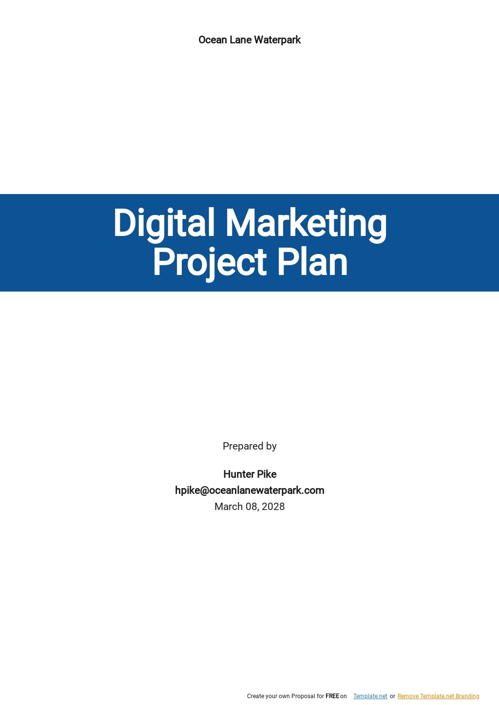 Digital Marketing Project Plan Template
