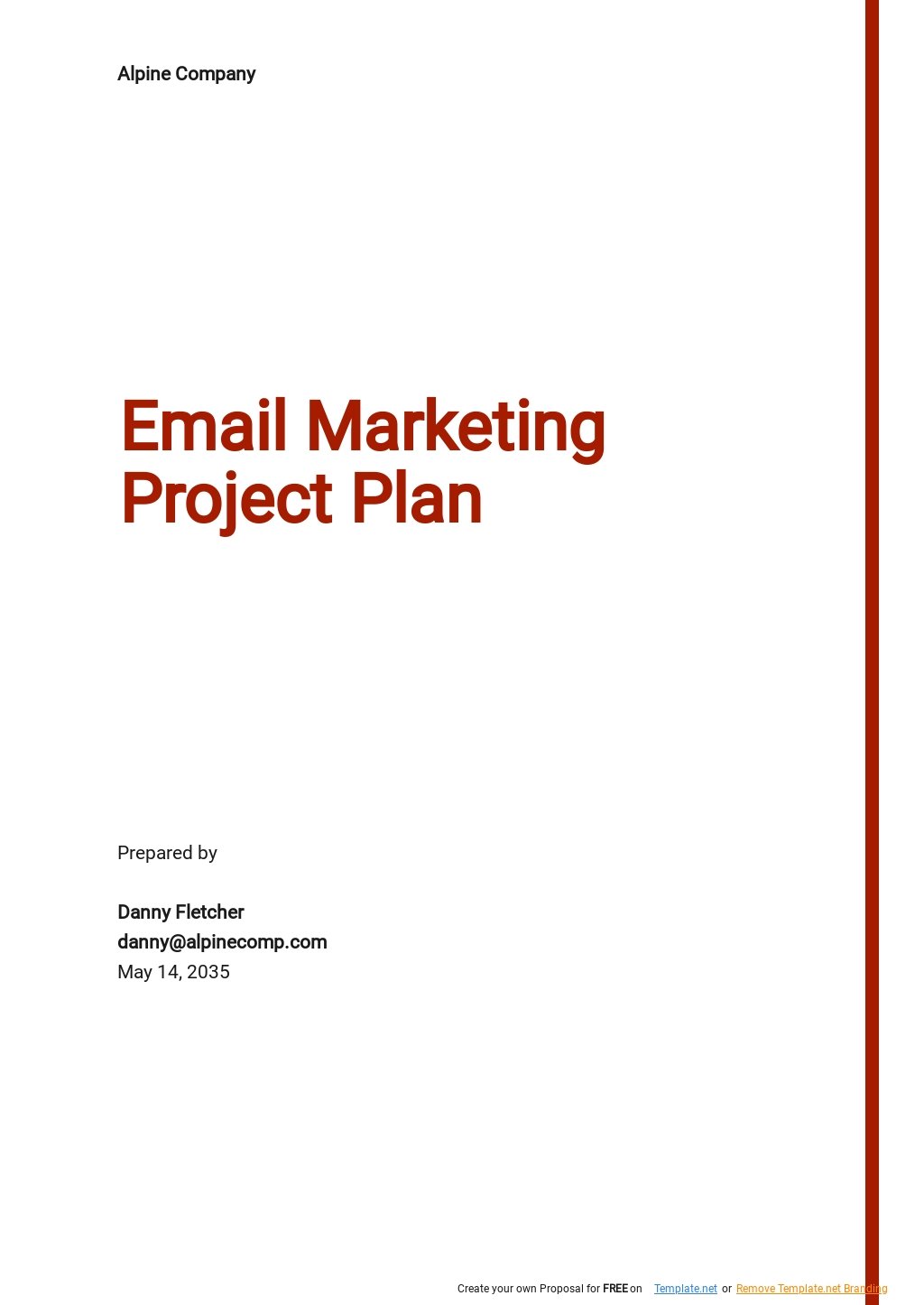 Email Marketing Project Plan Template