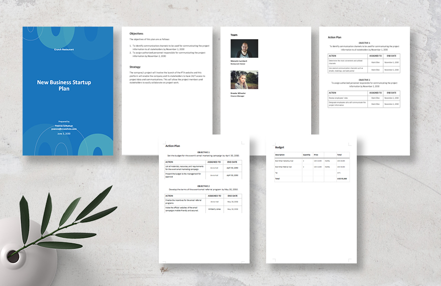 New Business Startup Plan Template