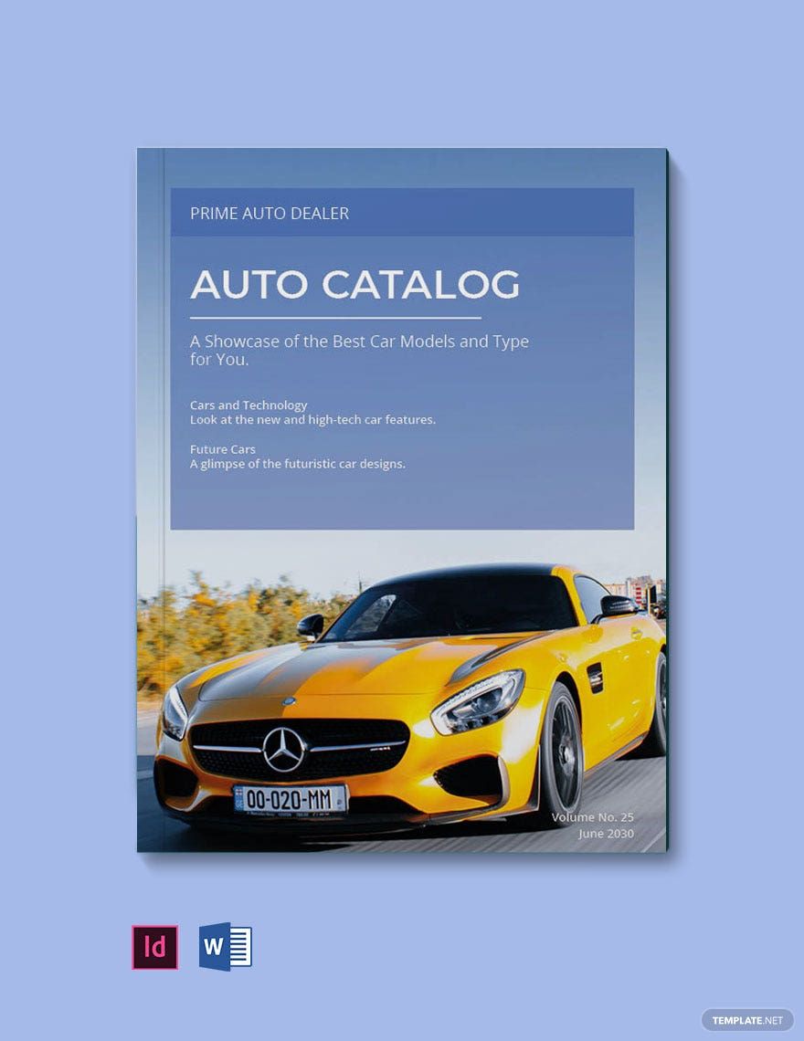 Auto Catalog Template in Word, InDesign