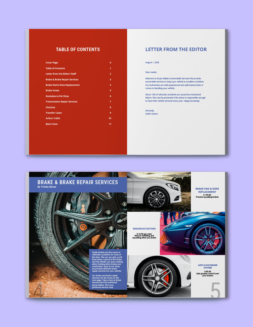 Automobile Marketing Catalog Template