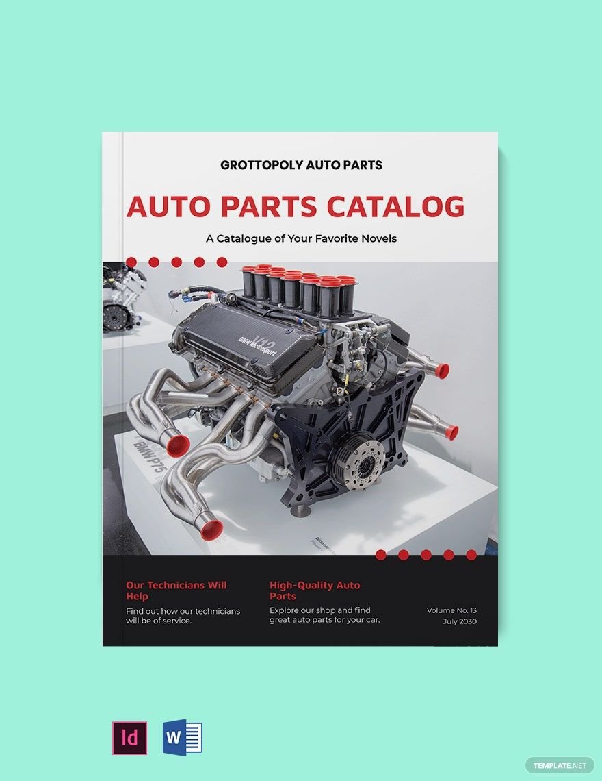Auto Parts Catalog template in Word, PDF, InDesign