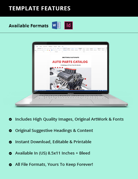 Auto Parts Catalog template - InDesign, Word, PDF | Template.net