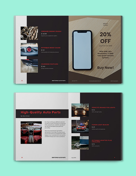 Auto Parts Catalog template - InDesign, Word, PDF | Template.net