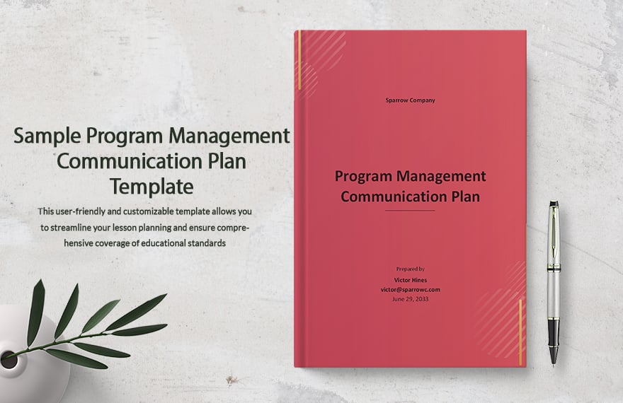 Sample Program Management Communication Plan Template