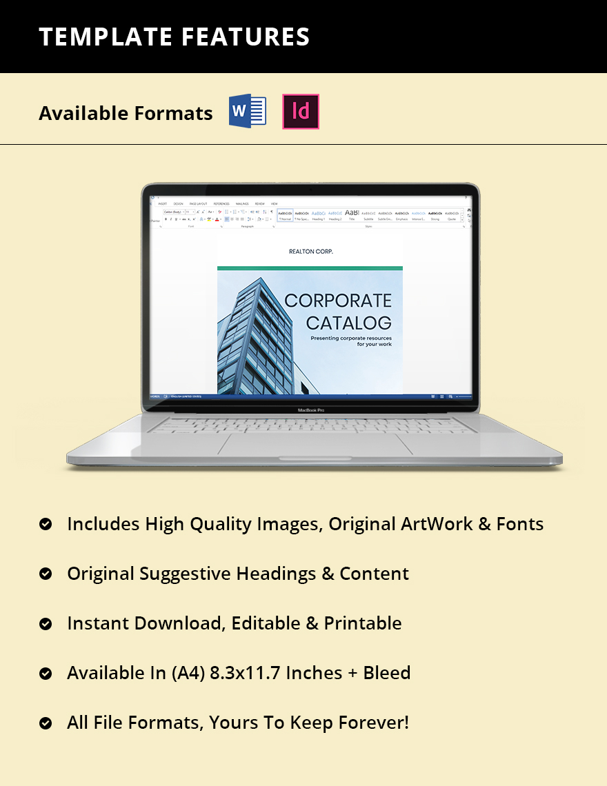 A Corporate Catalog template Instruction