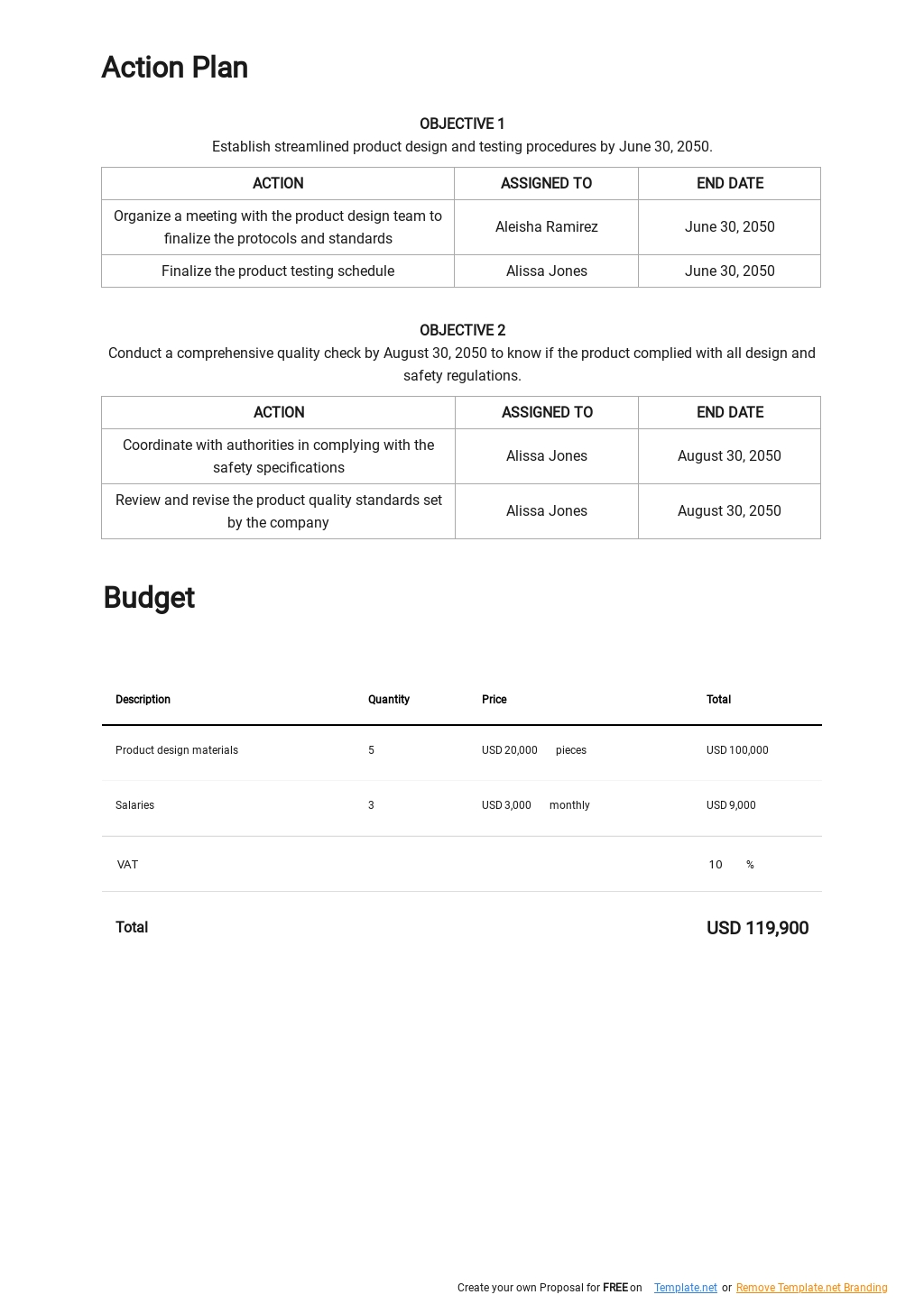FREE Product Design and Development Plan Template Google Docs Word