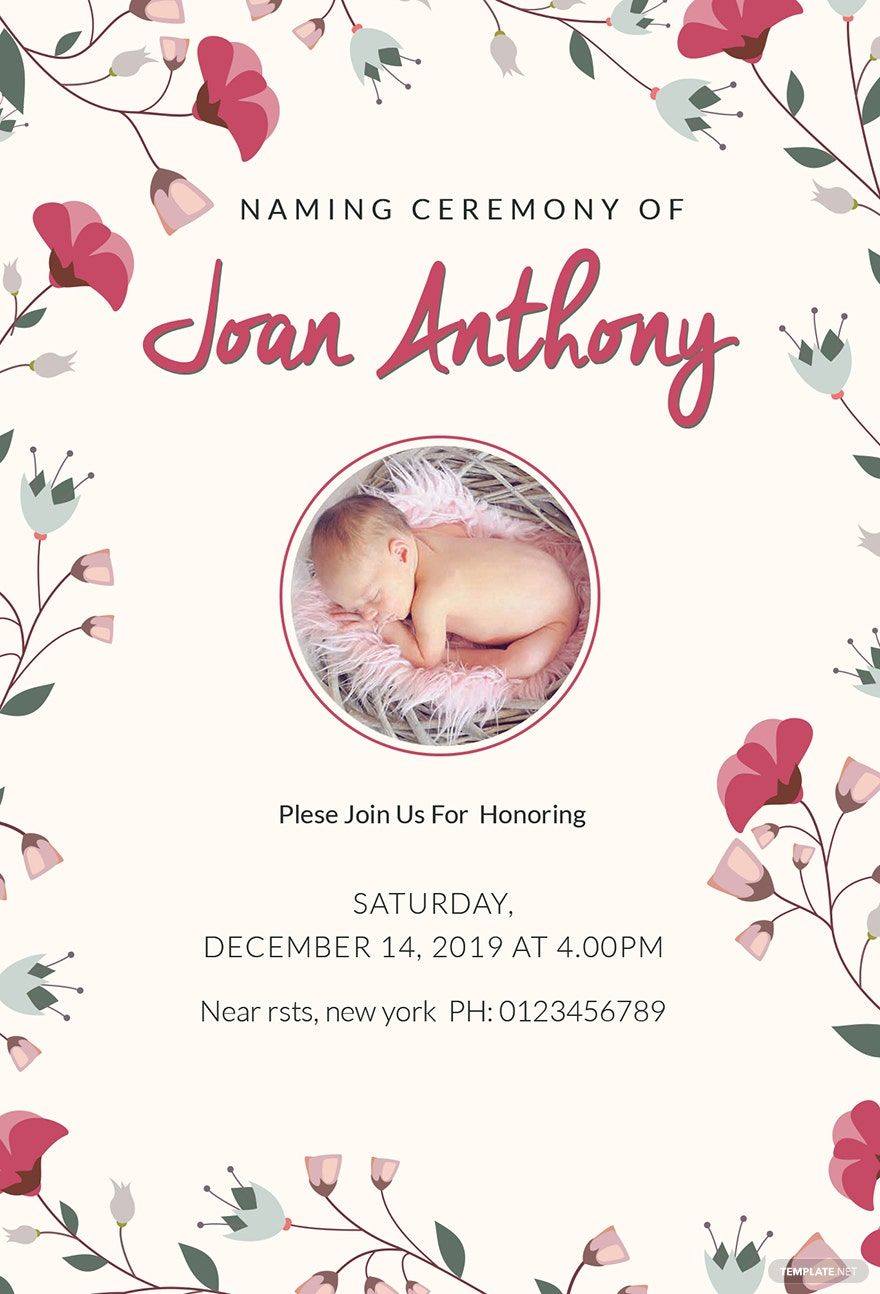 Happiest Naming Ceremony Invitation Template