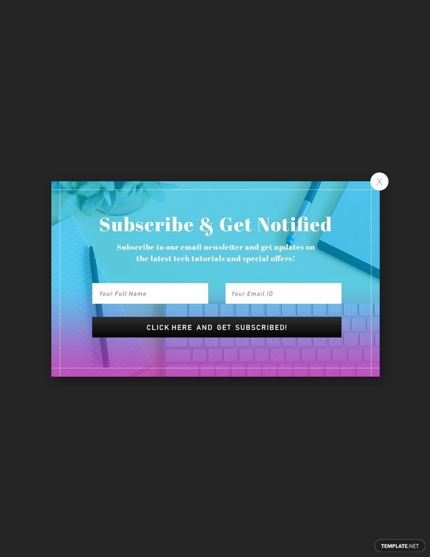 Website Email Subscription Pop-up Template