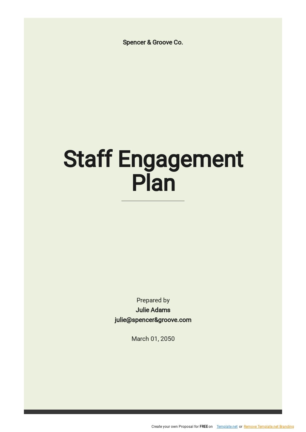 Staff Engagement Plan Template