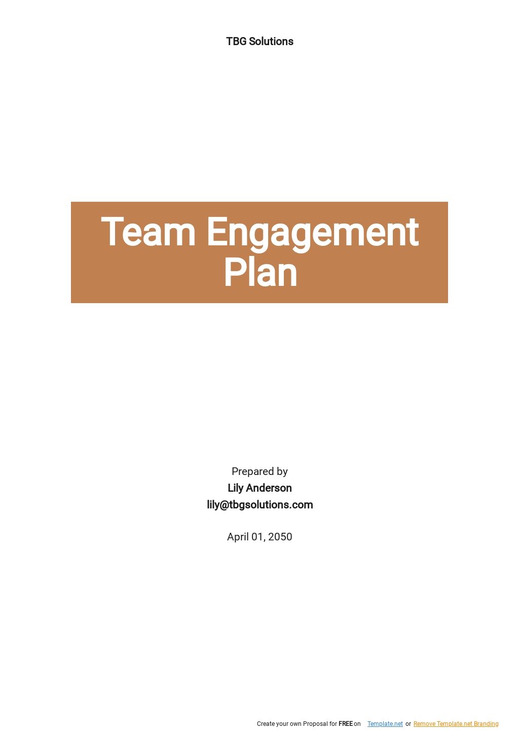 Free Team Engagement Plan Template