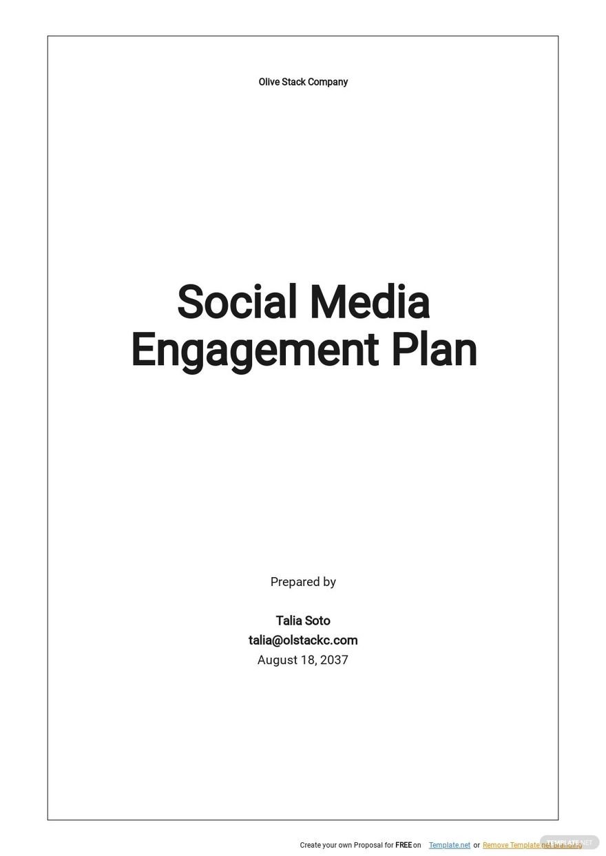 Social Media Engagement Plan Template