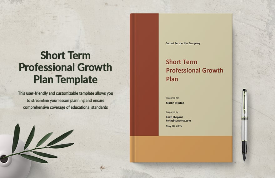Short Term Professional Growth Plan Template