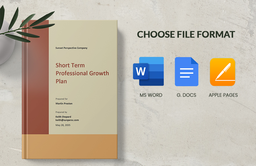 Short Term Professional Growth Plan Template